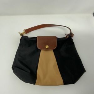 Longchamp mini tote Black and Tan striped bag